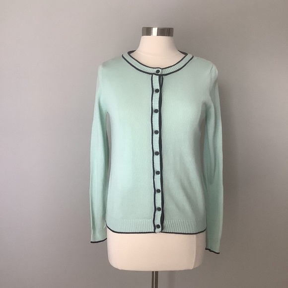 Modcloth Anthro Ringer Cardigan Sweater Aqua S‎ - Picture 16 of 16